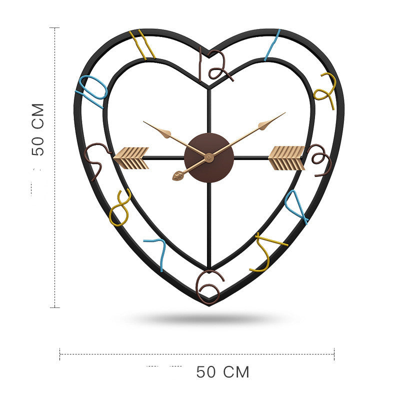 Living Room Heart shape wall clock