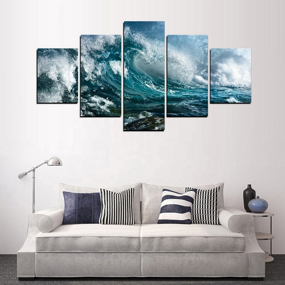 5 Piece Ocean Wave Canvas Wall art