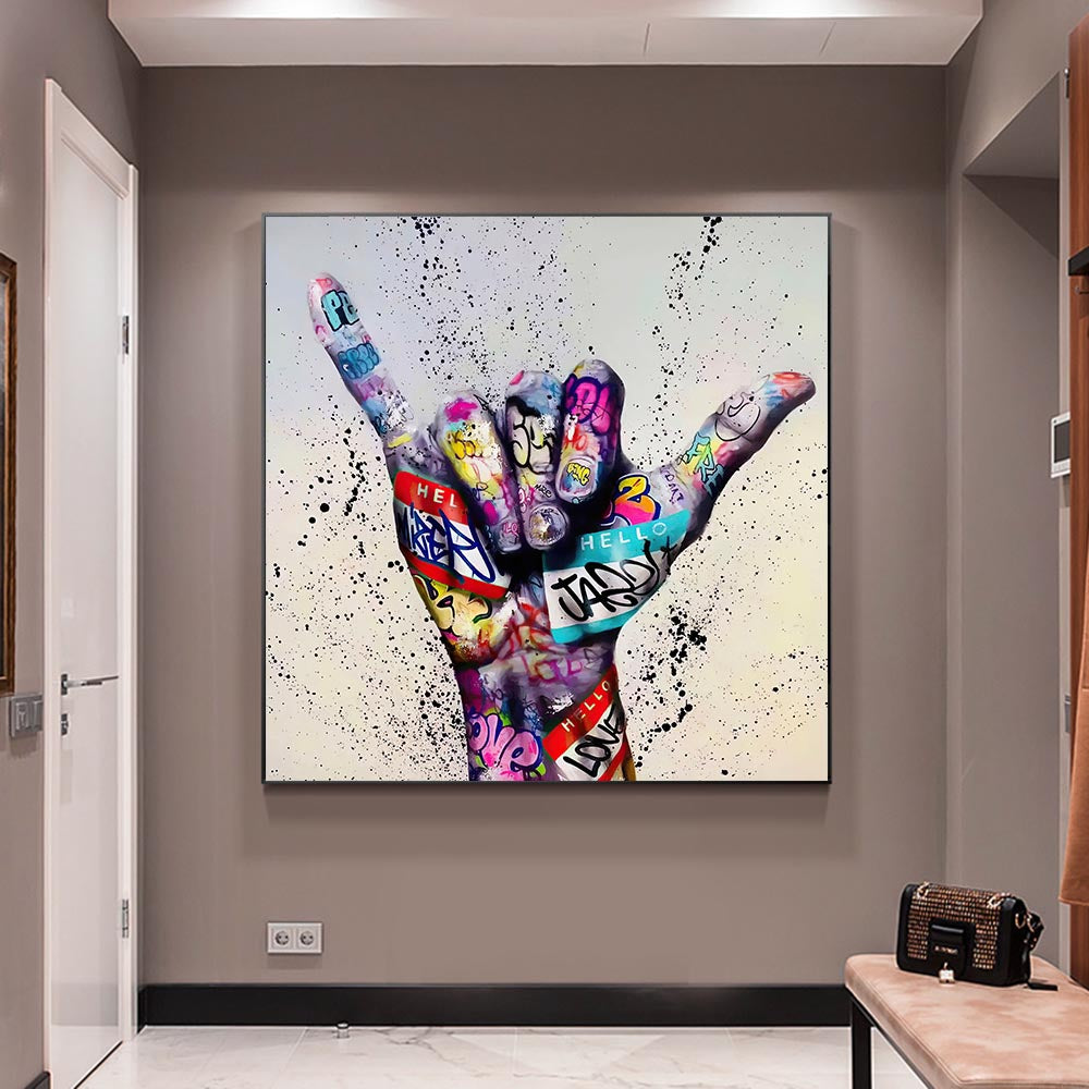 Abstract Gesture Graffiti Art Canvas Painting