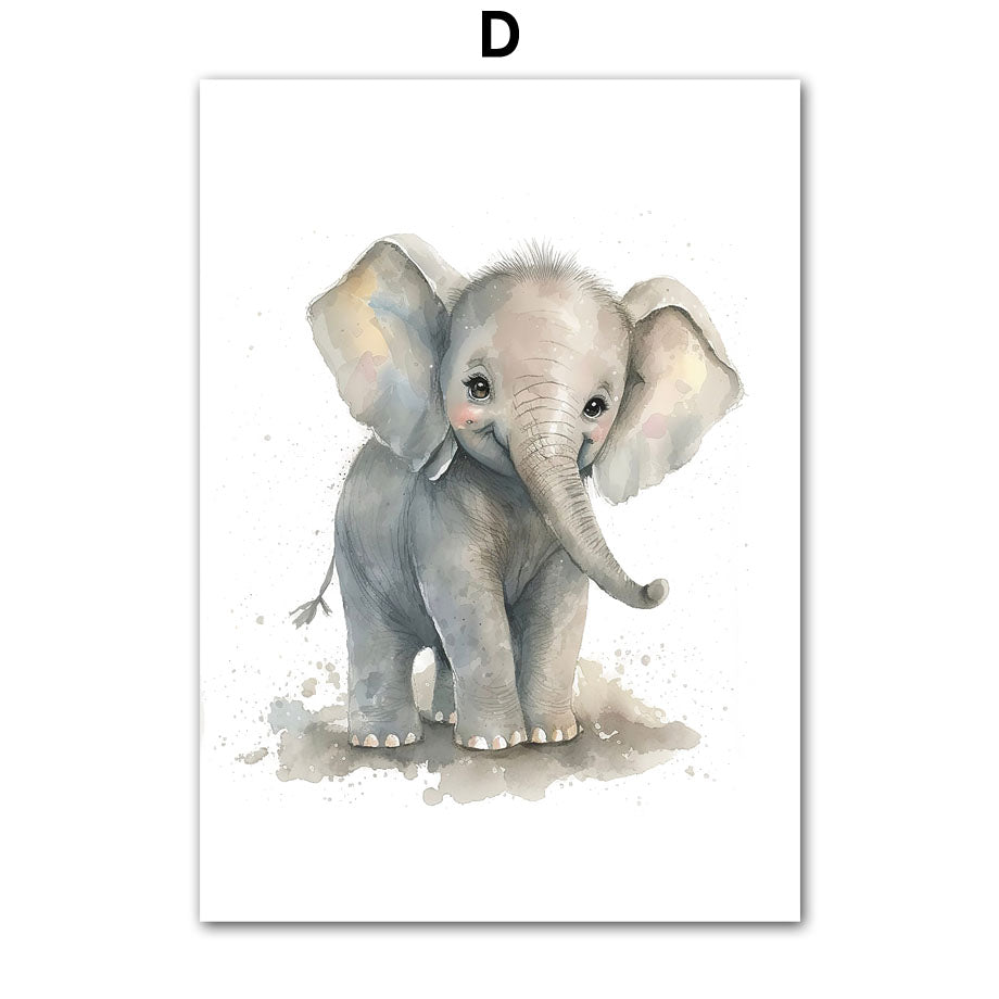 Baby animals , children's canvas wall art