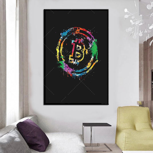 bitcoin canvas wall art