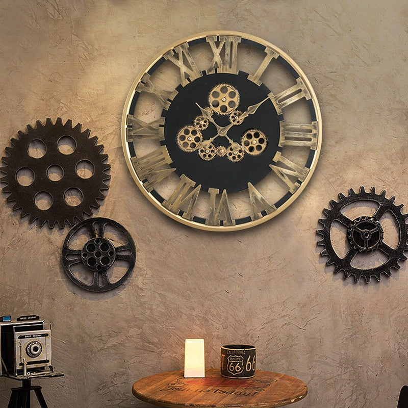 American Retro Decoration Creative Mechanical Style Decorative Clocks