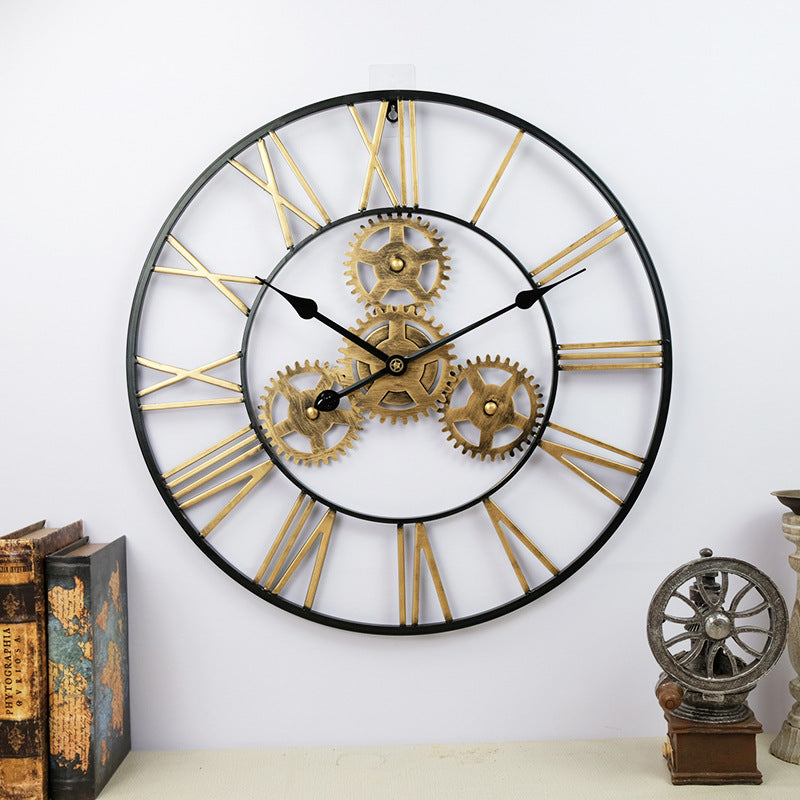 Antique Iron Gear Wall Clock