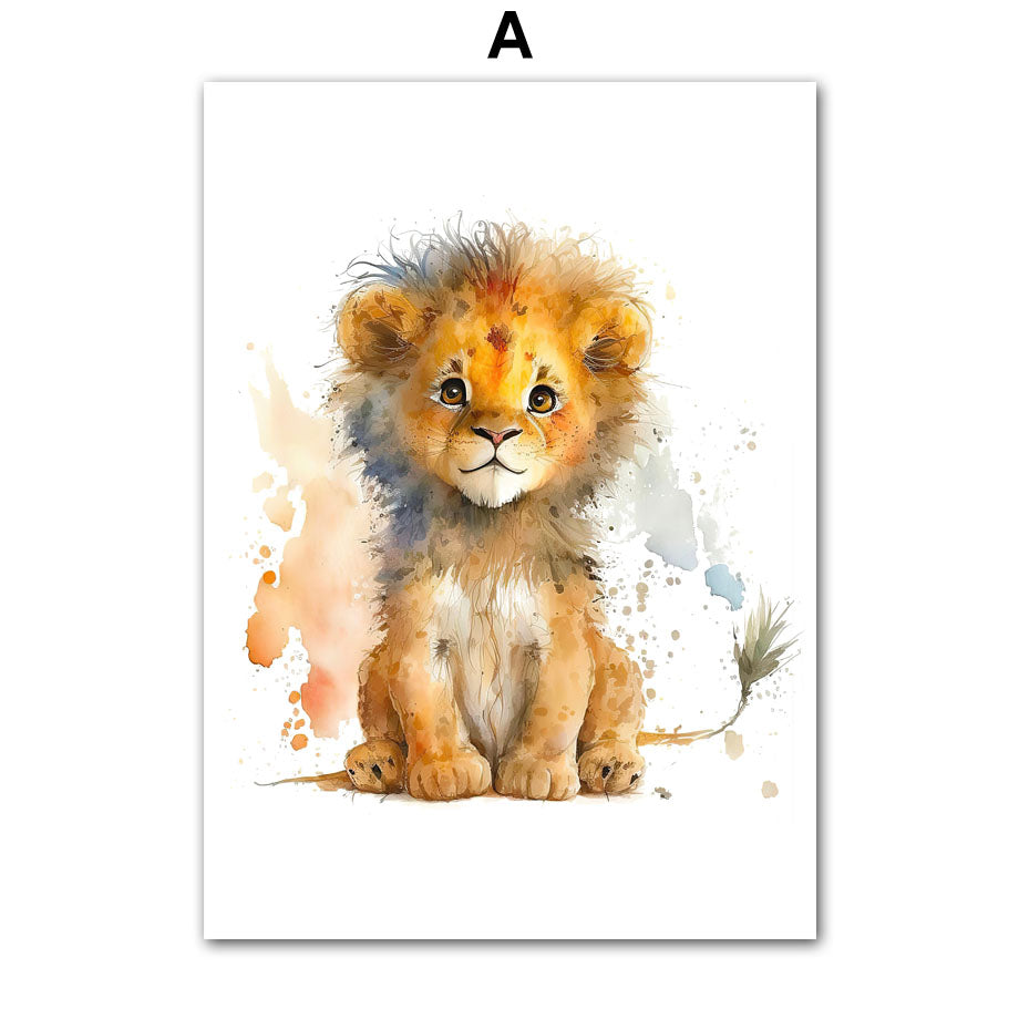 Baby animals , children's canvas wall art