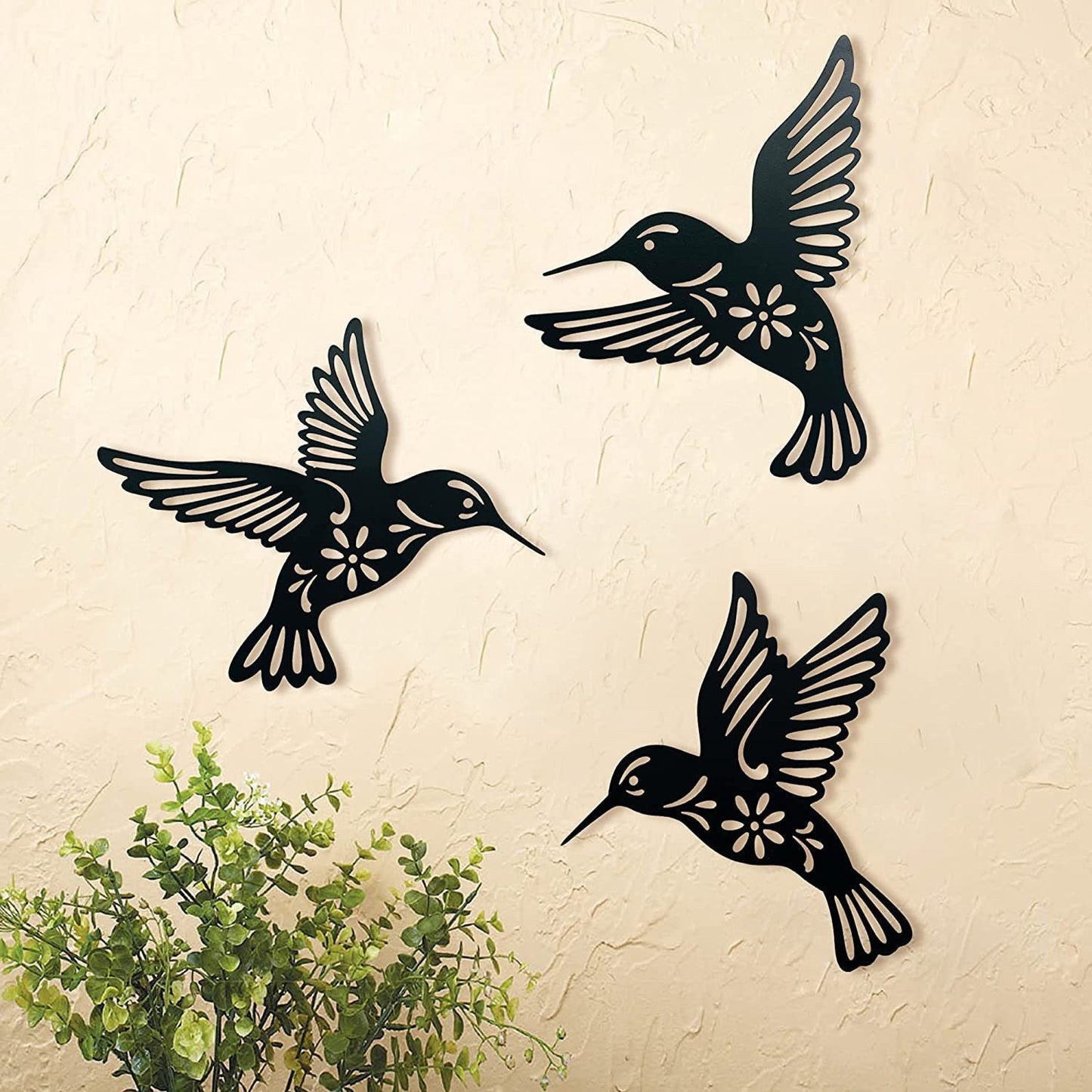 Hummingbird Metal lArt Carved Wall Decoration