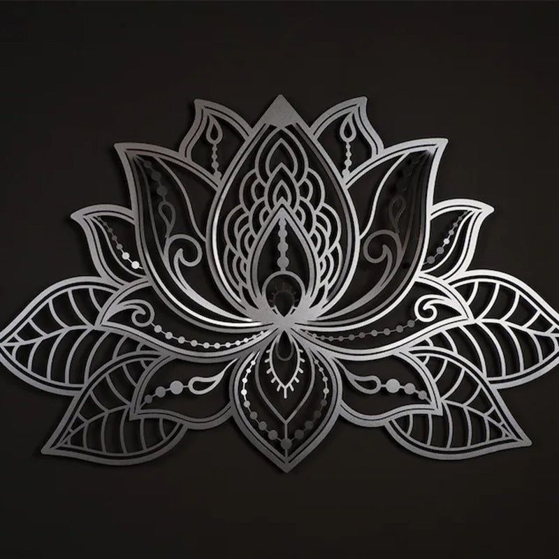 Metal Lotus Wall Art Indoor Outdoor Hanging Pieces